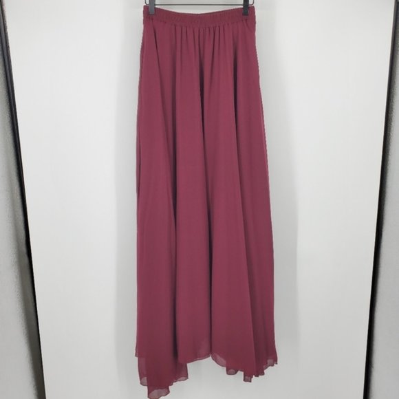 Melansay Dresses & Skirts - Melansay NWT Chiffon Maxi Skirt Burgundy sz XXL